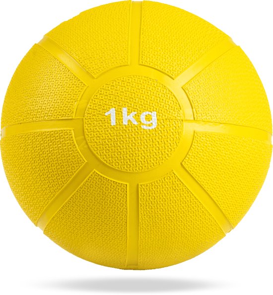 Matchu sports -  Medicijn bal - 1kg - Gewichtsbal - Wallball - Meerdere maten - Krachtbal - Geel