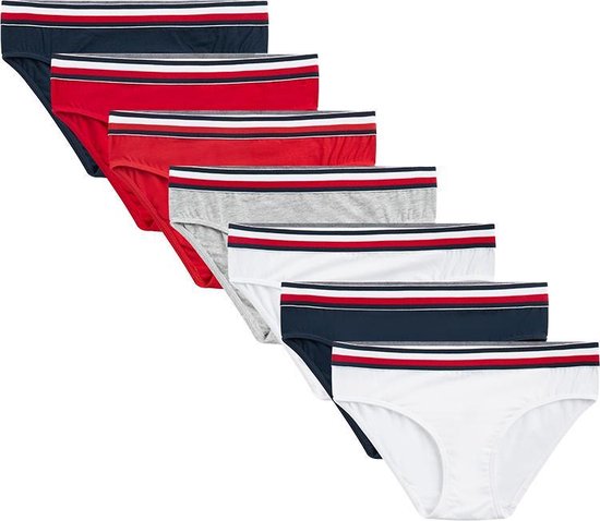 Tommy Hilfiger - Meisjes - 7-Pack Bikini Slips Navy - Blauw - 152/158 |  bol.com