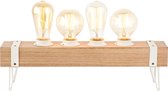 Lampe de table Brilliant "Whitewood" 4 lumières bois / blanc