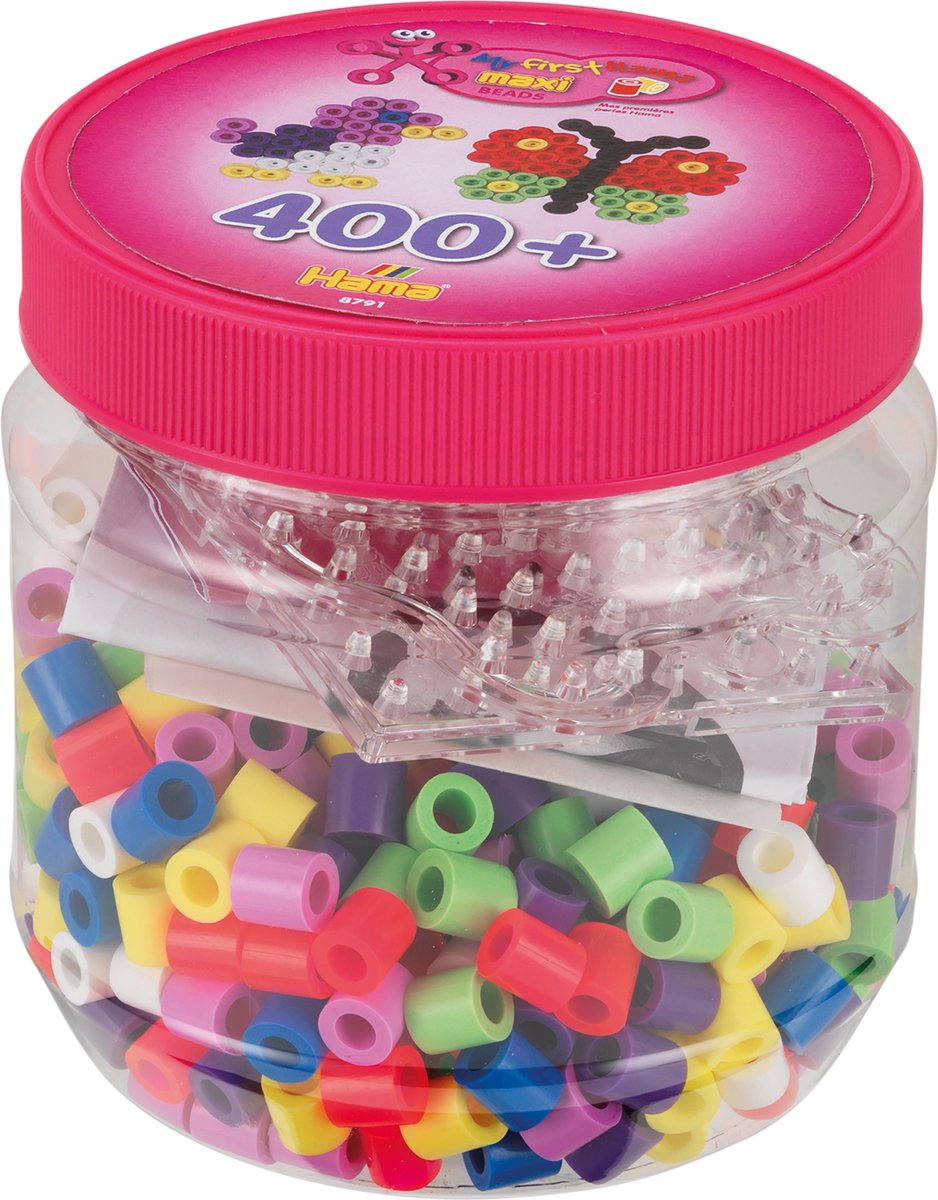 Hama - Strijkkralen Set - 400 Multikleur Kralen - 2 Grondplaten - Vlinder & Vierkant — afbeelding 2