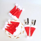 4x Bestekhouder Kerst - Bestek Hoesjes - Tafel Houders - Kerstmis Decoratie - Versiering