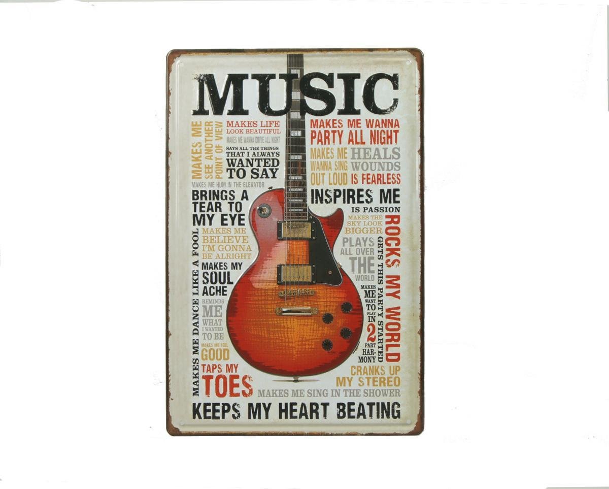 Retro Wandbord – Music muziek bord – Gitaar - Mannen cadeau - Vintage bord  - Muur... | bol.com
