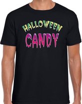 Halloween candy verkleed t-shirt zwart voor heren S