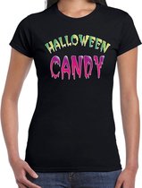 Halloween candy snoepje verkleed t-shirt zwart voor dames M