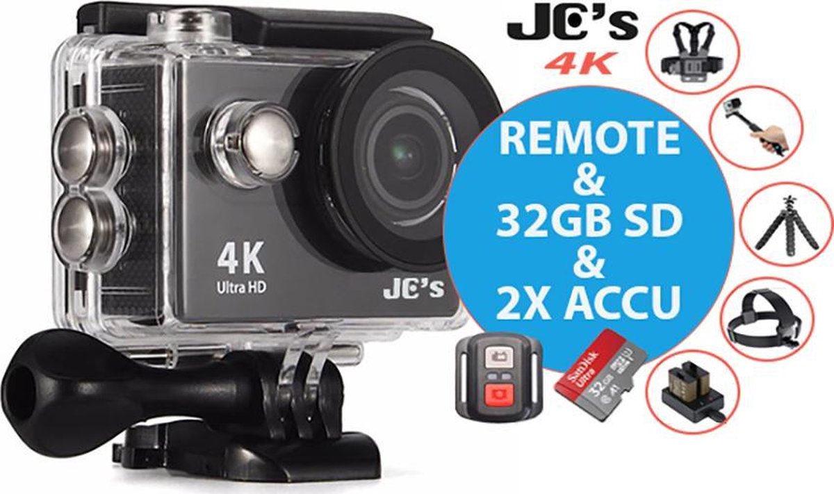 Action Camera JC’s H9 4K Ultra HD + Afstandsbediening + Wifi