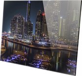 Schilderij - Dubai Aan De Muur - Blauw - 80 X 120 Cm Dubai | Plexiglas | Foto Op Plexiglas | Wanddecoratie | 120 Cm X 80 Cm | Schilderij | Aan De Muur | Steden