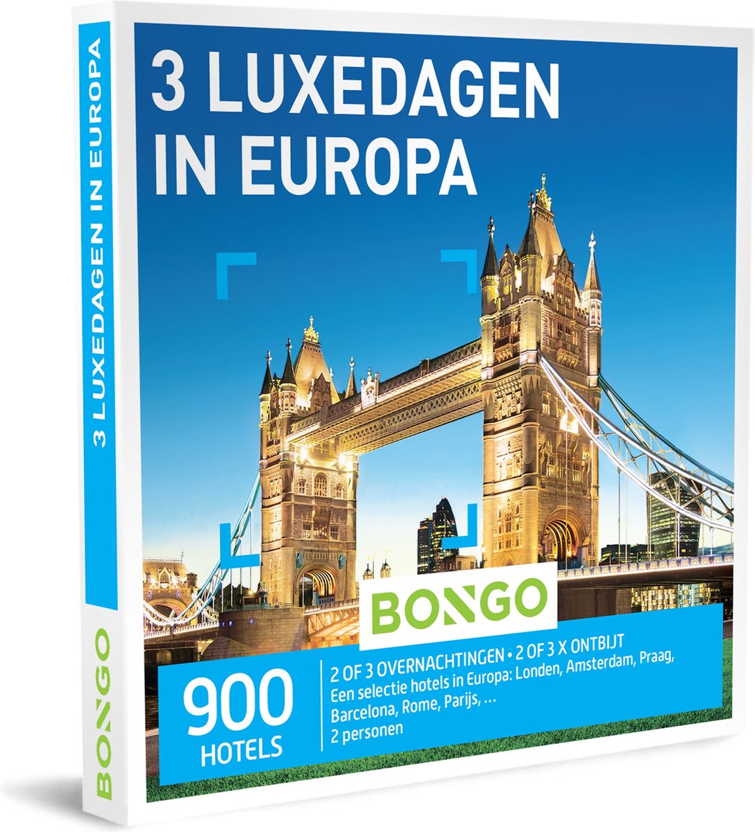 Bongo Bon - 3 Luxedagen in Europa Cadeaubon - Cadeaukaart cadeau voor man of vrouw | 900 stadhotels