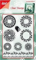 Joy! crafts - Clearstamp - Kerst - 6410/0110 - stempel kerstkrans - hulst - hulstrand - krans kerstmis
