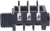 6,35mm Jack (v) inbouw PCB connector - plastic - 6 soldeerpunten / stereo