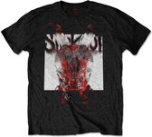 Slipknot - Devil Single - Logo Blur Heren T-shirt - met rug print - S - Zwart