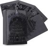 Afbeelding van het spelletje Zwarte speelkaarten - Luxe pokerkaarten - waterproof en extra stevig