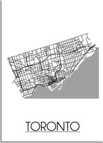 DesignClaud Toronto Plattegrond poster A3 + Fotolijst wit