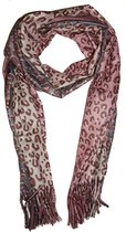 Dames Sjaal Leopard print - Bruin