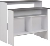 Bartafel Wit Grijs MDF (Incl Houten dienblad) - Bartafel - Hoge Tafel