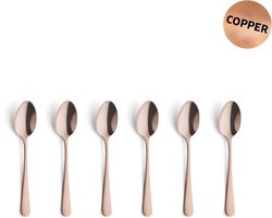 Amefa Austin Koper – 6-delige Theelepelset – 12 cm – 18/0 Chroomstaal – Matte PVD-Coating – Cadeauverpakking