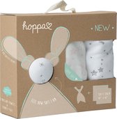 Hoppa - Cadeauset 2 Tetradoekjes + 1 Doudou - Stars Baby Pink - 120 x 120 cm