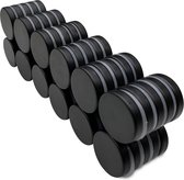 Brute Strength - Super sterke magneten - Rond - 25 x 5 mm - 60 Stuks | Zwart - Let op: Extra sterk - Neodymium magneet sterk - Voor koelkast - whiteboard