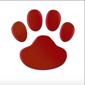 Rode autosticker dier - hond - kat - beer - design poot - voetafdruk - 7 x 6 cm -