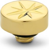 Melano Twisted Star Engraved plate steentje - goudkleurig - dames - 6mm