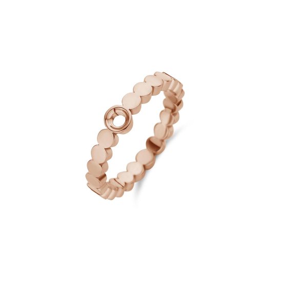 Melano twisted wave ring - rosegoudkleurig - dames - maat 50