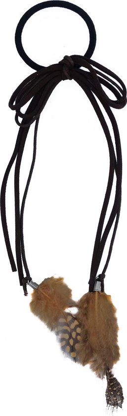 Emotie beetje Crack pot Jessidress Haar elastiek met veren Ibiza Style Sterke Elastiek - Bruin |  bol.com