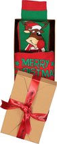 Homepads Kerst herensokken - ondeugende Rudolph in cadeauverpakking (one size)