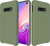 white Label Liquid Silicone Back Cover Samsung Galaxy S10 Groen