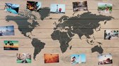 Houten Wereldkaart Memories | 105cm x 60 cm | Personaliseer de Wereldkaart met je vakantiefoto's | Met 100 GRATIS koperen pins