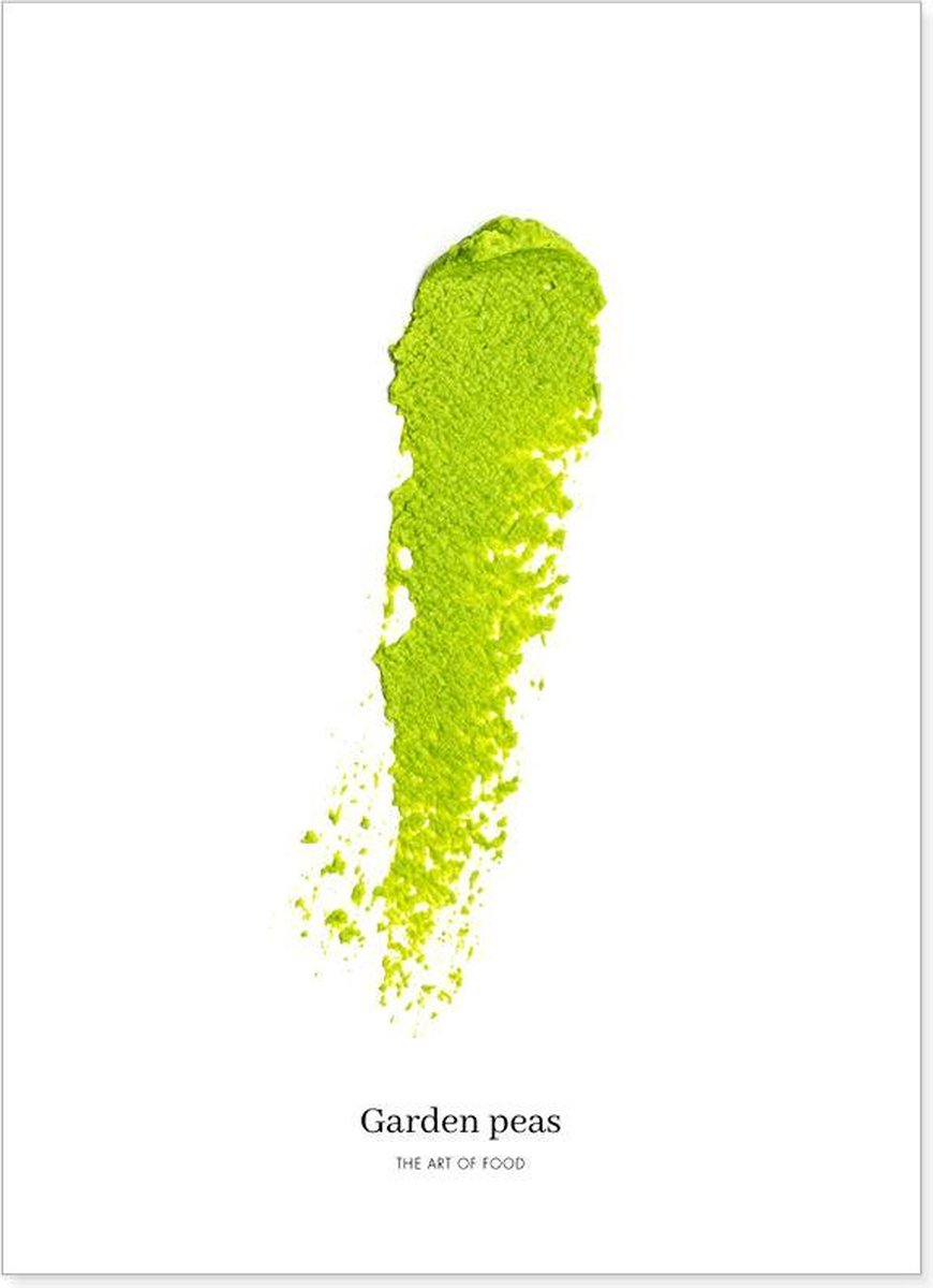 Food art print met doperwten | Postcard om op te sturen of voor in de keuken of woonkamer | Wanddecoratie voor in een Scandinavisch interieur of boven de eettafel in de eetkamer| Prints gedrukt op FSC gecertificeerd papier | 13x18
