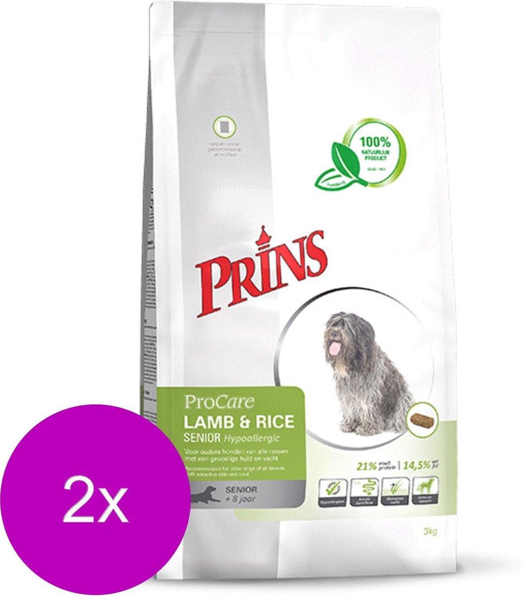 Prins Prins Procare Hypo-Allergic Senior Lam&Rijst - Hondenvoer - 2 x 15 kg Hypo-Allergic