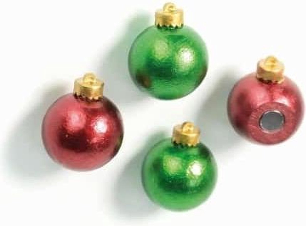 Magneet Kerstballen Rood & Groen (Neodymium koelkastmagneten) van Trendform