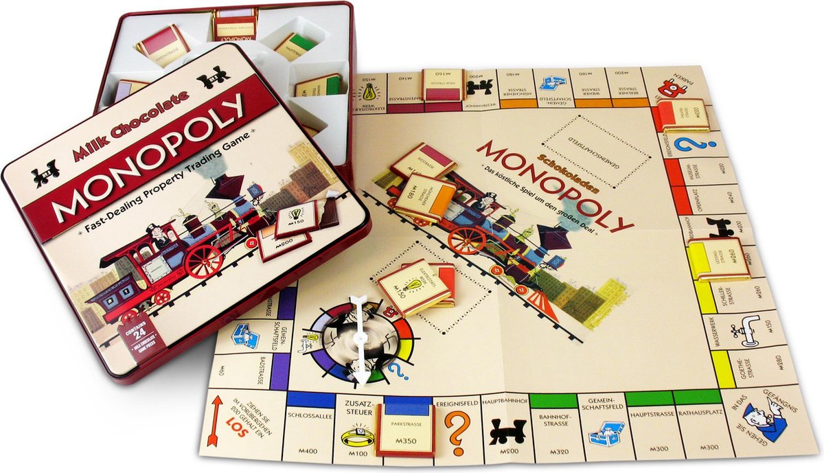 Monopoly Chocolade spel - in luxe Vintage bewaarblik | bol.com