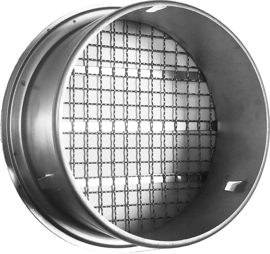 Grille de soufflage et d'extraction en saillie Ø 160 mm blanche (RAL9010) avec filet à mailles grossières
