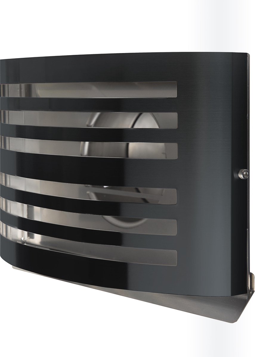 Design gevelkap PREMIUM LINE -ALFA- Ø 125mm met grofmazig gaas - ZWART RAL7021