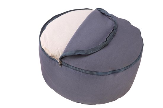 Meditatiekussen eco Grijs rond standaard 13-15cm - Ecoyogi - Yoga kussen - GOTS gecertificeerd van Ecoyogi — afbeelding 2