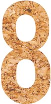Muurcijfer - plakcijfer - prikbord - kurk - vegan – cijfer - 8 - 28 cm hoog