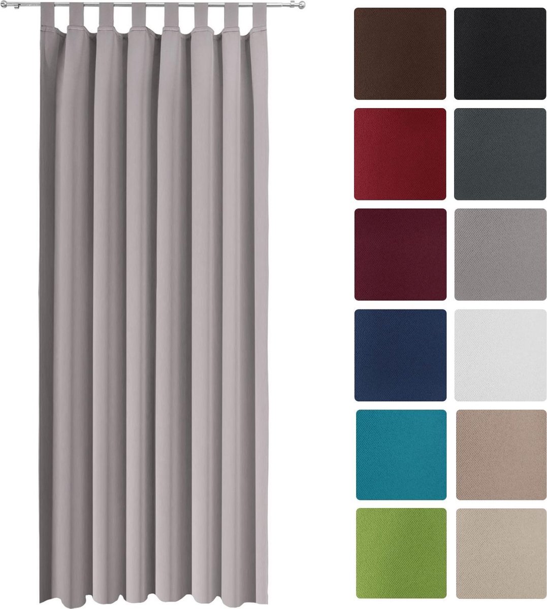 XWZO Ondoorzichtige gordijnen, verduisteringsgordijnen met ringen, 2 stuks, gordijnen met gordijnhouder, ondoorzichtige gordijnen voor slaapkamer, woonkamer, kantoor, 290 x 140 cm, turquoise