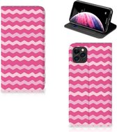 Geschikt voor iPhone 11 Pro Max Hoesje met Magneet Waves Pink