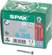 Spax Spaanplaatschroef cilinderkop RVS T-Star T20 4.0x35mm (per 200 stuks)