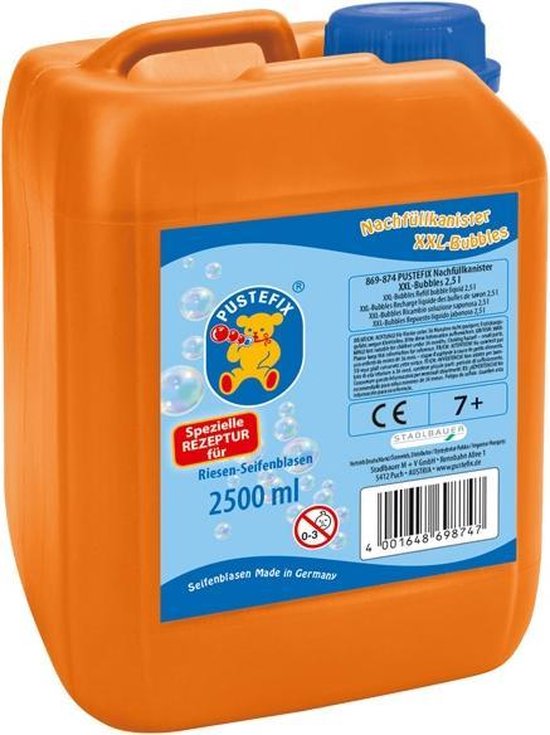 Foto: Pustefix navulfles gigantische bellenblaassop 2500 ml oranje