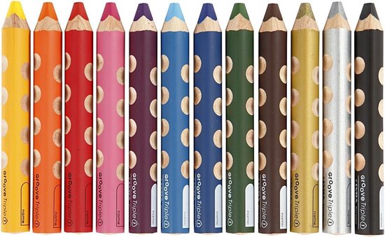 Crayons de couleur Lyra 3-en-1 Groove 12 pièces Multicolor