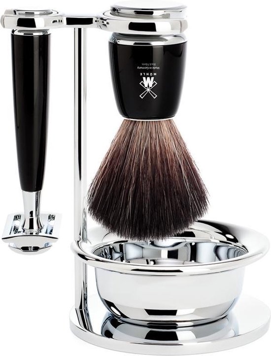 Foto: Muhle scheerset rytmo safety razor fibre zwart 4 delig 