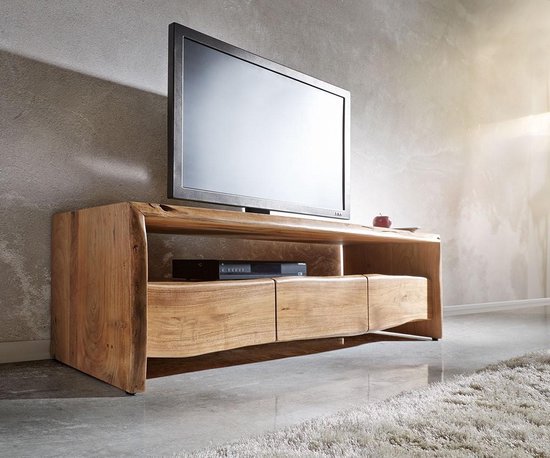TV-meubel Live-Edge acacia natuur 145 cm opbergvak