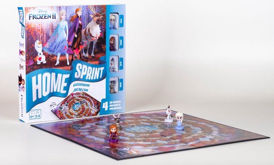 Thumbnail van een extra afbeelding van het spel Frozen 2  bordspel - 4  mini figuurtjes (Anna, Elsa, Olaf en Sven)