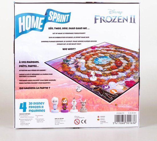 Thumbnail van een extra afbeelding van het spel Frozen 2  bordspel - 4  mini figuurtjes (Anna, Elsa, Olaf en Sven)