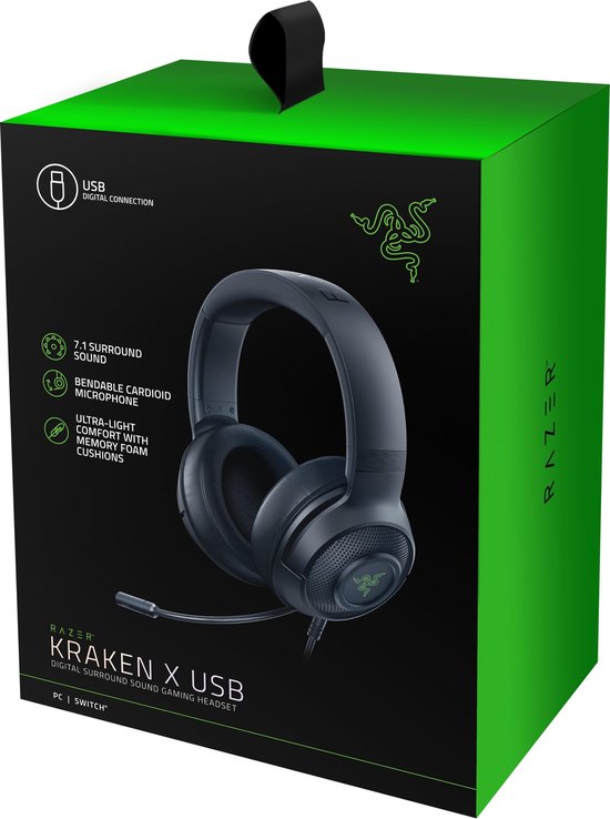 Bol Com Razer Kraken X Surround Gaming Headset Usb Zwart Pc