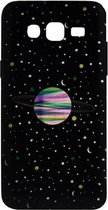 ADEL Siliconen Back Cover Softcase Hoesje Geschikt voor Samsung Galaxy J7 (2015) - Heelal Universum Zwart