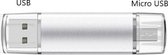 Dubbele Aansluiting USB Stick 32GB | USB + Micro USB Stick (Silver)