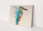 IJsvogel | Polygon Art | Canvasdoek | Wanddecoratie | 150CM x 100CM | Schilderij | Foto op canvas