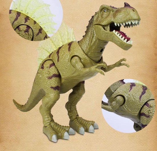 Echt terug hoop Lopend dinosaurusspeelgoed, met licht en geluid. 26 cm lang. Plastic  dinosaurus die... | bol.com